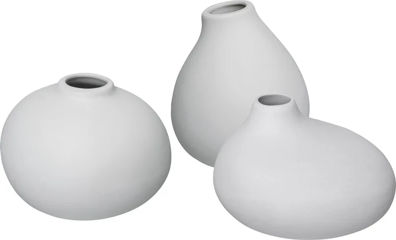 NONA - set van 3 vaasjes H9cm H7cm H6.5cm by Blomus in Lichtgrijs – product photo