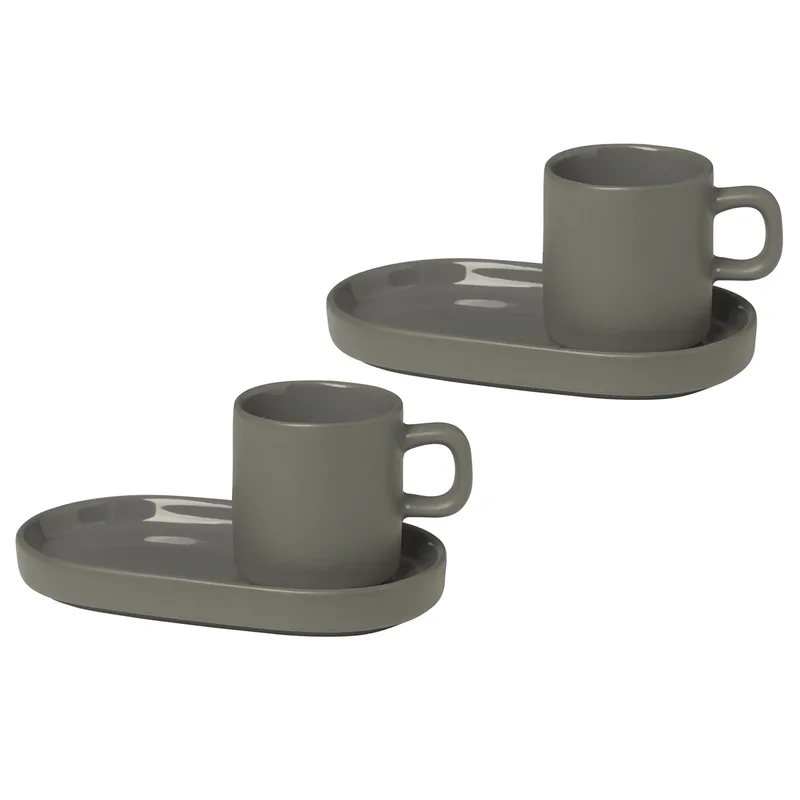 Pilar Espressotasse 2er Pack Pewter by Blomus – product photo