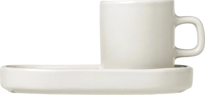 PILAR Kopjes en Schotel - 50 ml - Moonbeam - 2 stuks de Blomus en Creme – photo du produit