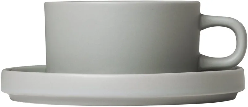 PILAR theekoppen - 2 stuks - 170ml met schotel by Blomus in Mirage grey – product photo