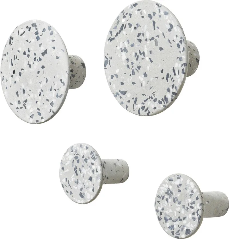 Ponto kapstokhaken set van 4 terrazzo by Blomus in Grijs – product photo
