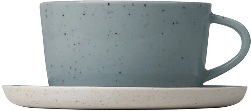Sablo Stone Theekop | Lichtgrijs / Blauw | Stoneware van Blomus in Lichtgrijs / Blauw – productfoto