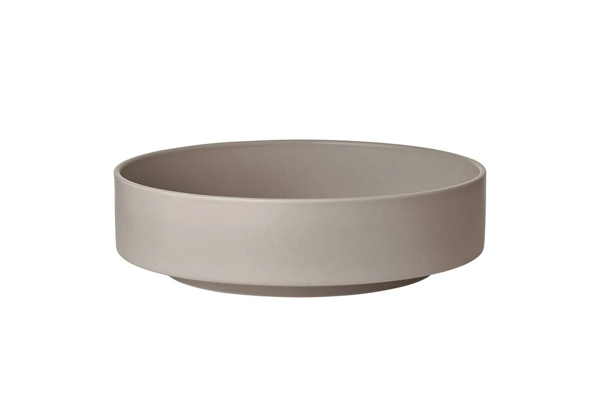 Salatschüssel -MAKOTO- Salatschale, Servierschüssel: Modernes Design, Steingut, (1-tlg), Zeitlose Salatschüssel, Unikat-Charakter, matte Glasur de Blomus en Gris – photo du produit