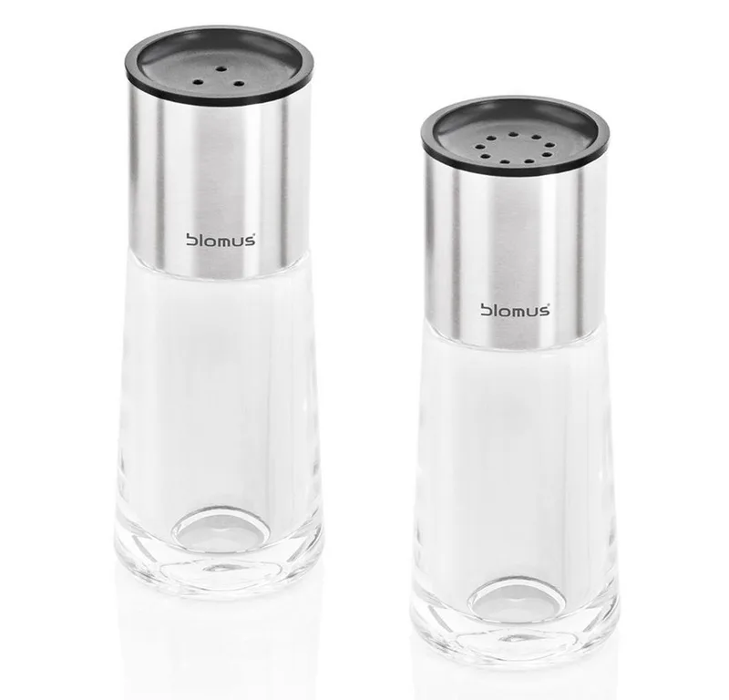 Salzstreuer Salz & PfefferSet Perea Salz und Pfefferstreuer Edelstahl / Acrylglas, (2er Set) by Blomus in Grau – product photo