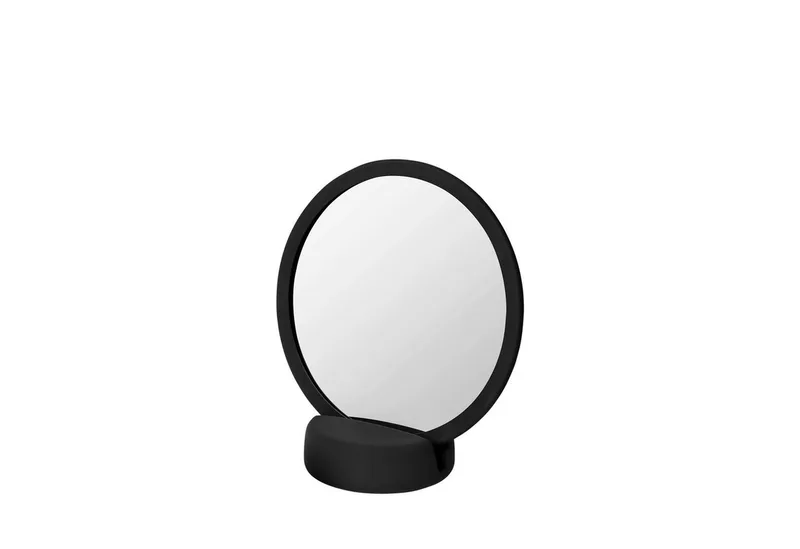 Schminkspiegel -SONO- Kosmetikspiegel, Badspiegel, 5-fach-Vergrößerung, Soft-Touch, Abnehmbare Halterung van Blomus in Schwarz – productfoto