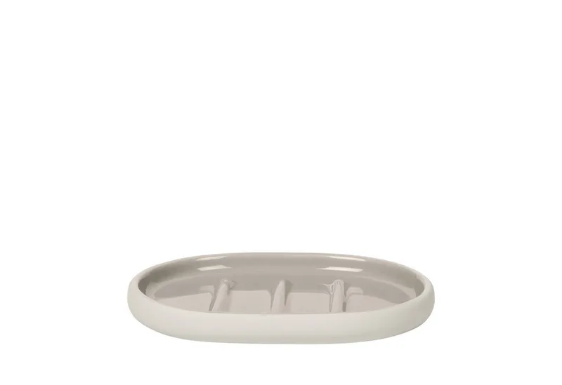 Seifenschale -SONO- Elegante Seifenschale: Minimalistisches Design, Soft-Touch, Breite: 10 cm, aus Keramik, Soft-Touch, Keramik, Pflegeleicht, Stilvolles Design, 10x13cm de Blomus en Beige – photo du produit
