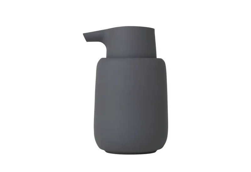 Seifenspender -SONO- Eleganter Dosierspender: Minimalistisches Design, Soft-Touch, 250ml Fassungsvermögen, Langlebig, Pflegeleicht, Modern, Kompakt von Blomus in Schwarz – Produktfoto