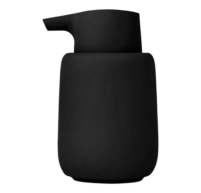 Seifenspender -SONO- Eleganter Dosierspender: Minimalistisches Design, Soft-Touch, 250ml Fassungsvermögen, Langlebig, Pflegeleicht, Modern, Kompakt van Blomus in Schwarz – productfoto