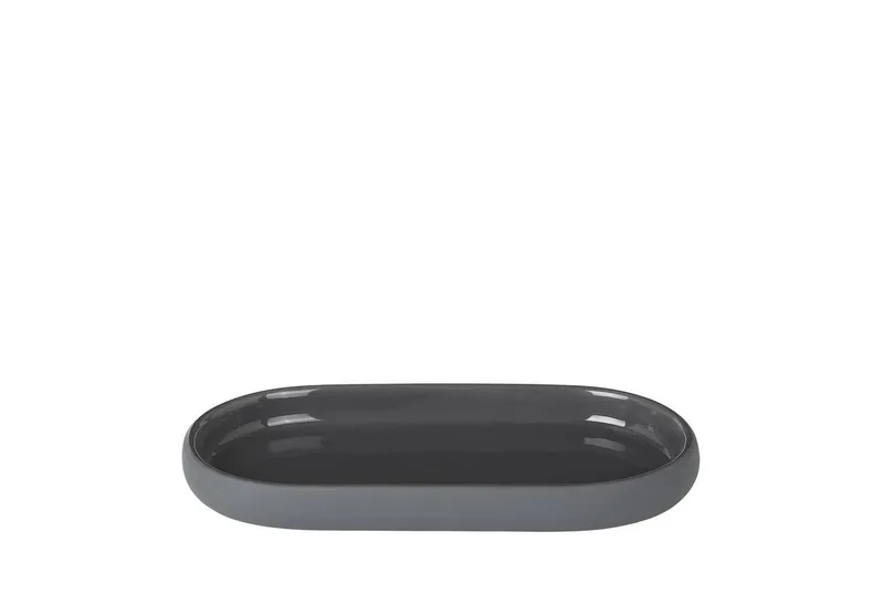 Tablett -SONO- Ablageschale: Hochwertige Keramik mit Soft-Touch-Oberfläche, Keramik, Keramik, Silikon, Soft-Touch-Oberfläche, Innen glasiert, Pflegeleicht van Blomus in Schwarz – productfoto