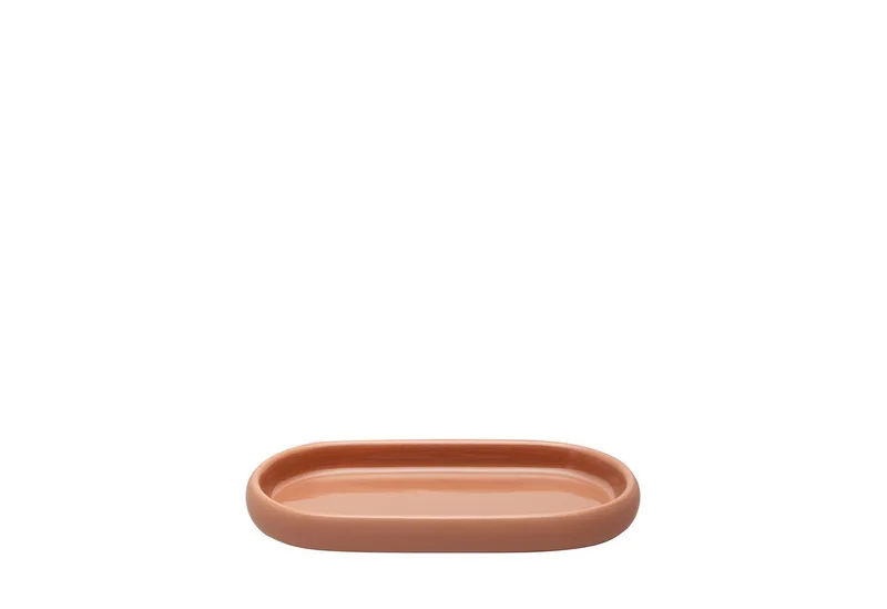 Tablett -SONO- Ablageschale: Hochwertige Keramik mit Soft-Touch-Oberfläche, Keramik, Keramik, Silikon, Soft-Touch-Oberfläche, Innen glasiert, Pflegeleicht de Blomus en Braun – photo du produit