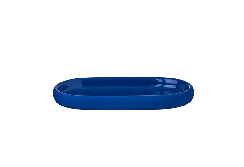 Tablett -SONO- Ablageschale: Hochwertige Keramik mit Soft-Touch-Oberfläche, Keramik, Keramik, Silikon, Soft-Touch-Oberfläche, Innen glasiert, Pflegeleicht van Blomus in Blau – productfoto