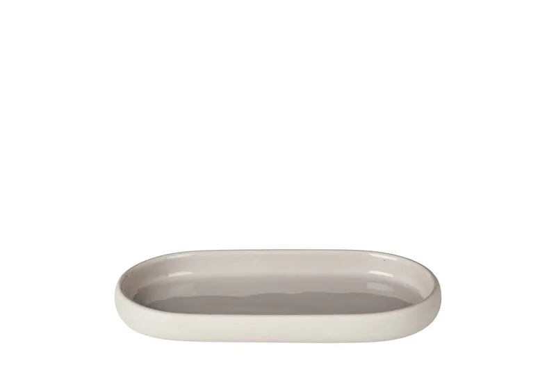 Tablett -SONO- Ablageschale: Hochwertige Keramik mit Soft-Touch-Oberfläche, Keramik, Keramik, Silikon, Soft-Touch-Oberfläche, Innen glasiert, Pflegeleicht van Blomus in Beige – productfoto