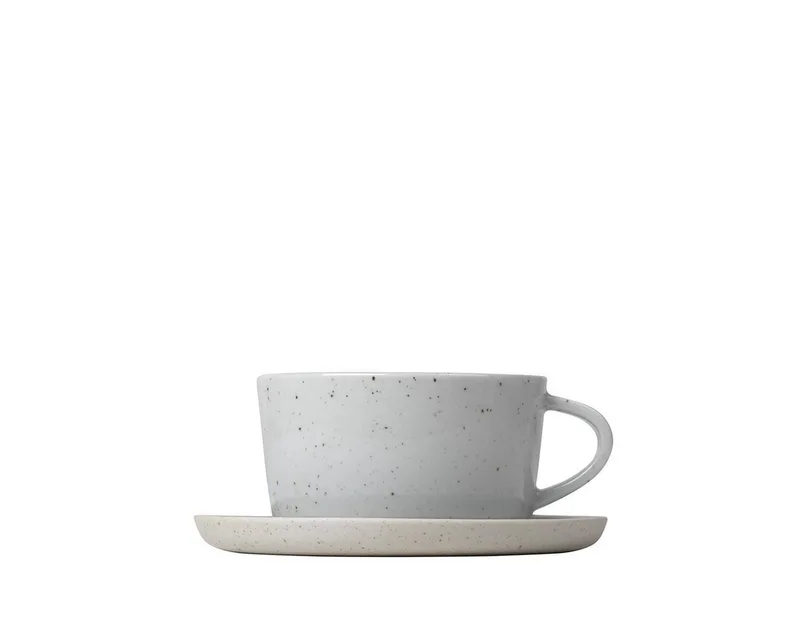 Tasse -SABLO- Designer Tassen: Robust, ästhetisch & einzigartig, 4-tlg., Steingut, 2er Set, 250 ml, Teetassen, Steingut, Hochwertig, Spülmaschinengeeignet by Blomus in Weiß – product photo