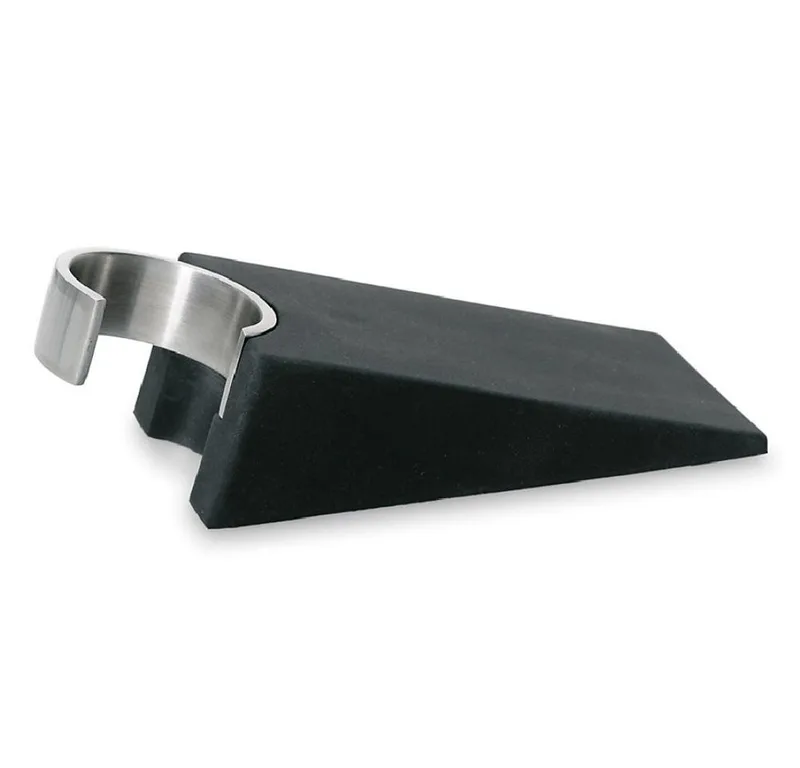 Türstopper Türkeil Wedo, Türstopper, 5x12x3 cm, Edelstahl matt / Gummi, 68308 by Blomus in Grau, schwarz – product photo