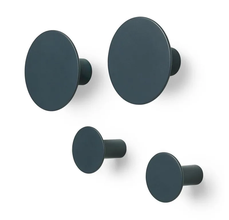 Wandhaken 4er Set -PONTO- Kleiderhaken für die Wand: Modernes Design, Türen, (Set, 4er), nur als Set, inkl. Montagekit by Blomus in Grau – product photo