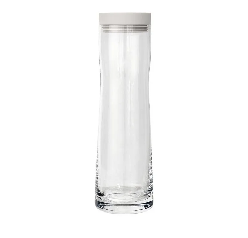 Wasserkaraffe SPLASH Wasserkaraffe Moonbeam Edelstahl poliert Glas klar Silikon H, (kein-set) von Blomus in Weiß – Produktfoto