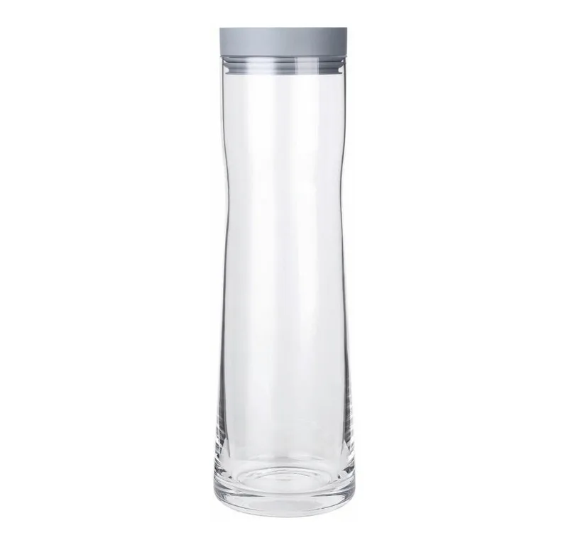 Wasserkaraffe Wasserkaraffe SPLASH Karaffe Edelstahl poliert Glas klar Silikon Shark, (kein-set) by Blomus in Grau – product photo