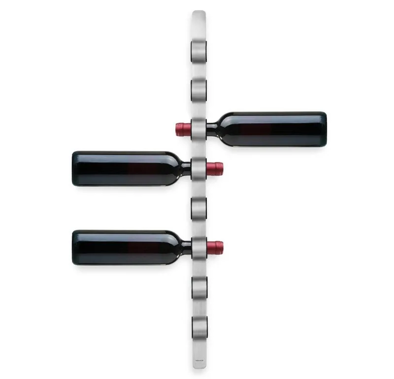 Weinflaschenhalter Wandhalter für 8 Flaschen aus Edelstahl, 74 x 7 x 3,5cm, 65193 by Blomus in Grau – product photo