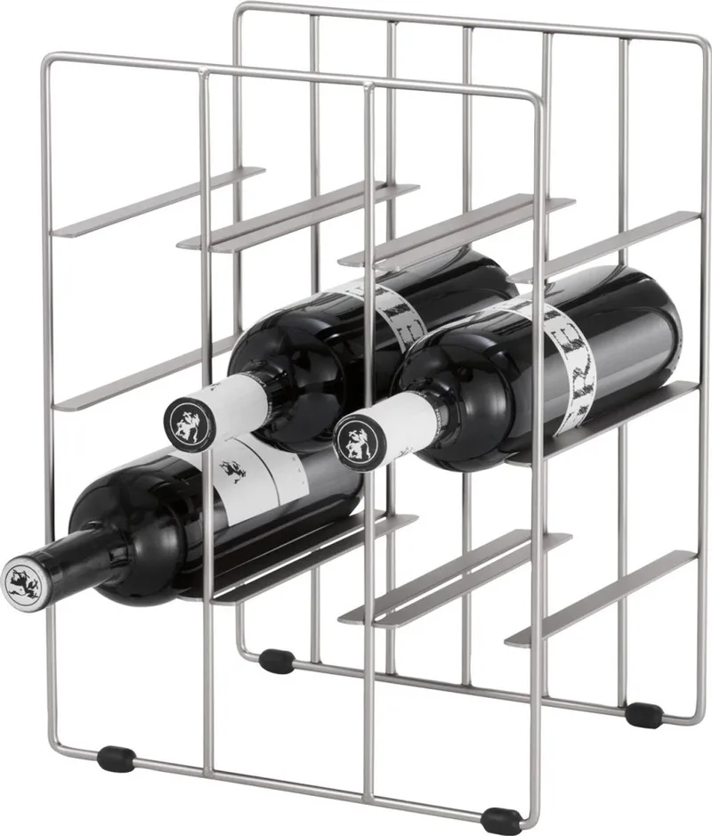 wijnrek vernikkeld staal voor 9 flessen Pilare by Blomus in Grijs – product photo