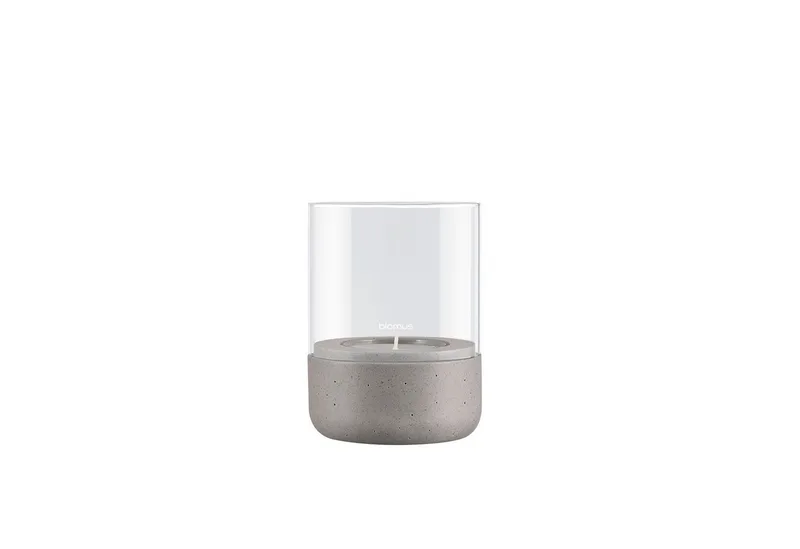 Windlicht -CALMA- Glas Kerzenhalter, Stimmungslicht: modernes Deko-Design (1 St), Exklusive Betonoptik, Handgefertigt, Verschiedene Größen & Farben by Blomus in Grey – product photo 2 of 3