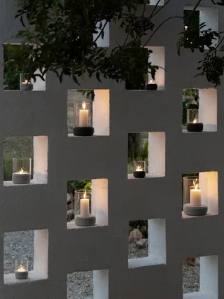Windlicht -CALMA- Glas Kerzenhalter, Stimmungslicht: modernes Deko-Design (1 St), Exklusive Betonoptik, Handgefertigt, Verschiedene Größen & Farben by Blomus in Grey – product photo 5 of 5