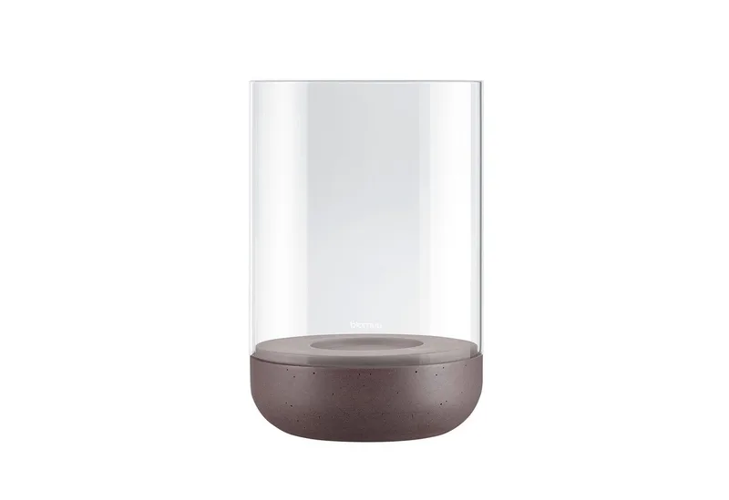 Windlicht -CALMA- Glas Kerzenhalter, Stimmungslicht: modernes Deko-Design (1 St), Exklusive Betonoptik, Handgefertigt, Verschiedene Größen & Farben de Blomus en Braun – photo du produit