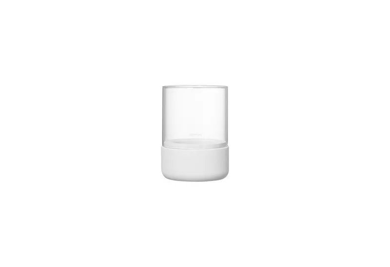 Windlicht -CALMA- Glas Kerzenhalter, Stimmungslicht: modernes Deko-Design (1 St., SIZE S), Exklusive Betonoptik, Handgefertigt, Verschiedene Größen & Farben by Blomus in White – product photo 1 of 2