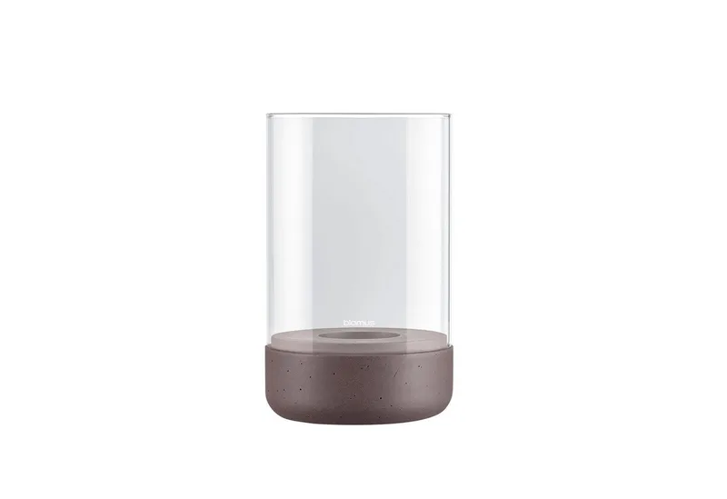 Windlicht -CALMA- Glas Kerzenhalter, Stimmungslicht: modernes Deko-Design (1 St), Exklusive Betonoptik, Handgefertigt, Verschiedene Größen & Farben de Blomus en Braun – photo du produit