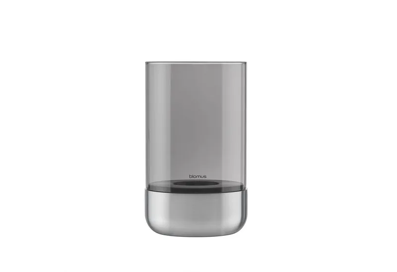 Windlicht -CALMA- Kerzenhalter, Stimmungslicht: Design Edelstahloptik matt (1 St., 2er Set bei XS-Version), Glas/Edelstahl Kombination de Blomus en Silberfarben – photo du produit