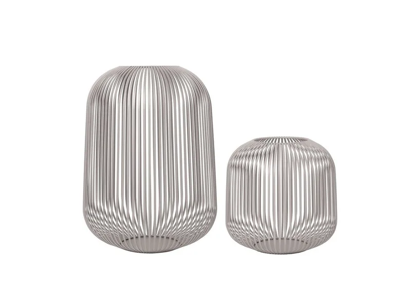 Windlicht -LITO- 2er Set Laterne, Windlicht, Kerzenhalter (SET, 2 St., SIZE M,L), pulverbeschichtete Stahlstreben by Blomus in Grau – product photo