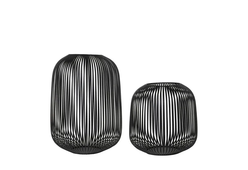 Windlicht -LITO- 2er Set Laterne, Windlicht, Kerzenhalter (SET, 2 St., SIZE M,L), pulverbeschichtete Stahlstreben van Blomus in Schwarz – productfoto