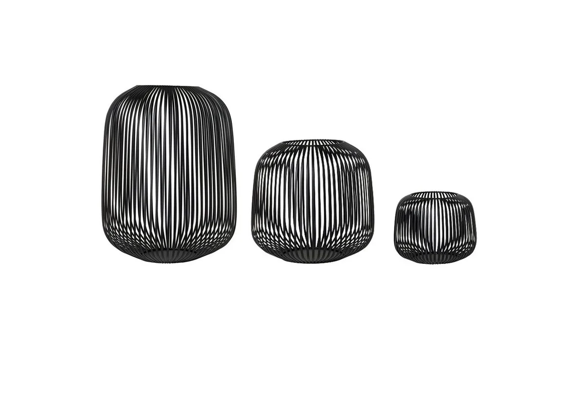 Windlicht -LITO- 3er Set Laterne, Windlicht, Kerzenhalter (SET, 3 St., SIZE S,M,L), pulverbeschichtete Stahlstreben von Blomus in Schwarz – Produktfoto