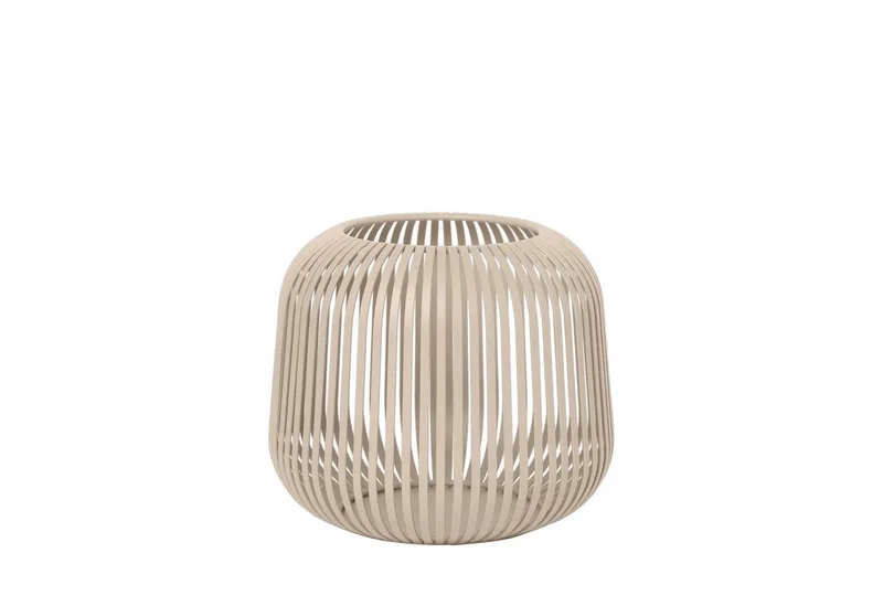Windlicht -LITO- Laterne, Windlicht, Kerzenhalter: Modernes Design (SIZE S, 1 St), pulverbeschichtete Stahlstreben von Blomus in Beige – Produktfoto