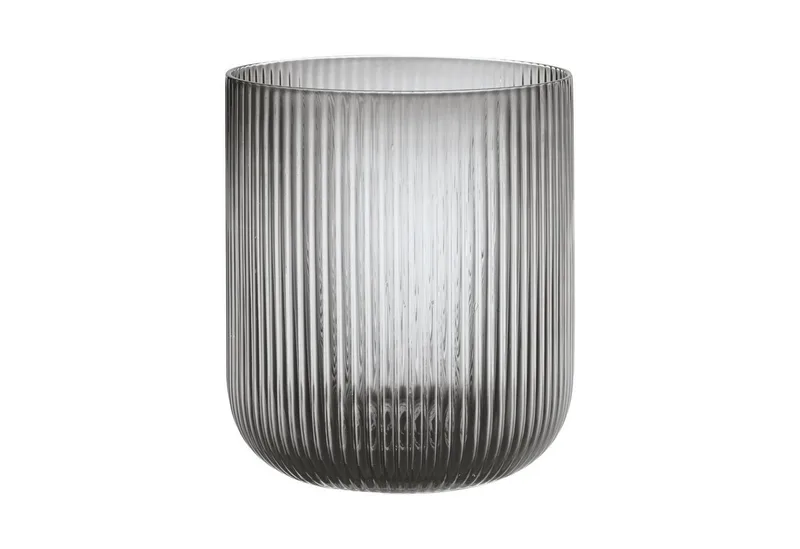 Windlicht -VEN- Mundgeblasenes Windlicht: Zeitloses Design aus gefärbtem Glas, Handgefertigt, Mundgeblasen, Unikat, Modernes Design, Zeitlose Eleganz de Blomus en Grau – photo du produit