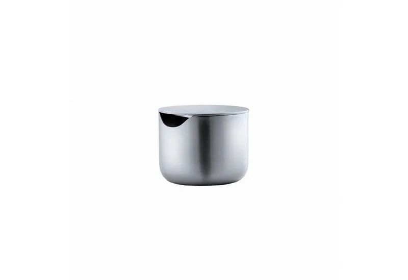 Zuckerdose -BASIC- Edelstahl Zuckerdose: Zeitloses Design & praktische Öffnung, Edelstahl, Edelstahl, Spülmaschinengeeignet, 100 ml, Rund, Praktische Löffelöffnung de Blomus en Silberfarben – photo du produit