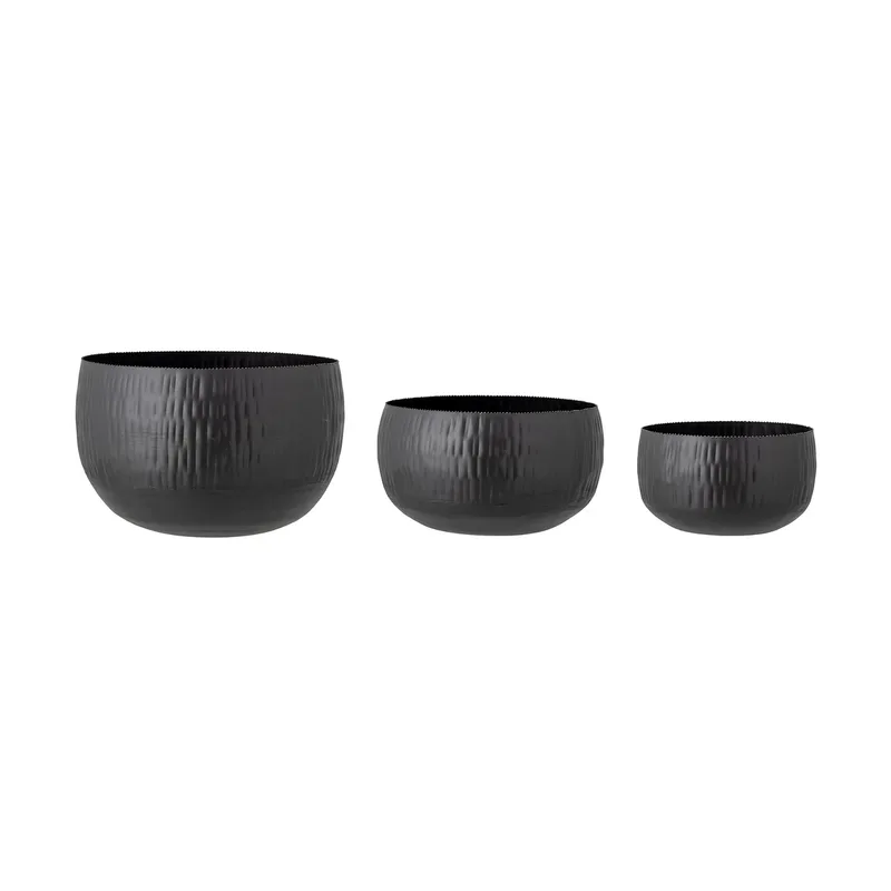 Abisha Blumentopf 3er Pack Schwarz by Bloomingville – product photo