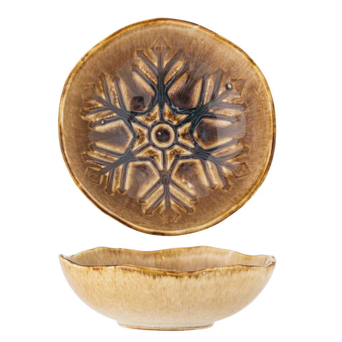 Acco Skål, Brun, Stentøj, D20xH6,5 cm van Bloomingville – productfoto