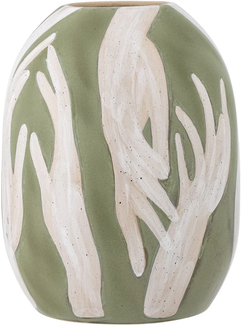 Adalena Deco Vaas - Aardewerk de Bloomingville en Groen – photo du produit