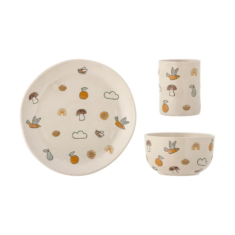 Agnes Kindergeschirr 3 Teile White från Bloomingville – produktbild