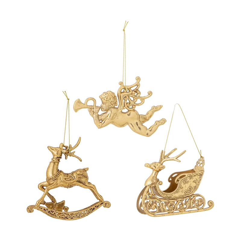 Anisa Weihnachtshänger 3-teilig Messing de Bloomingville – photo du produit
