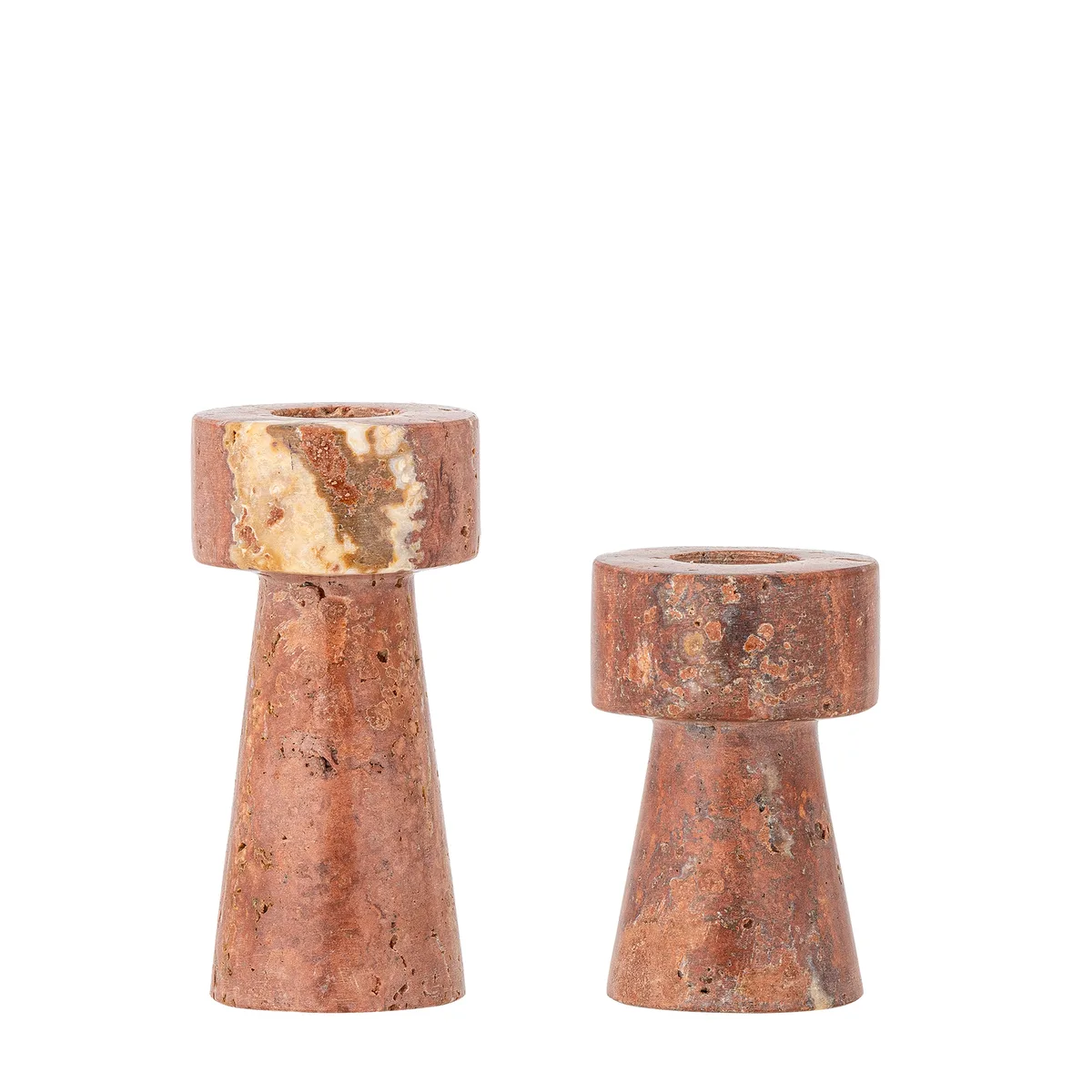 Anneli Lysestage, Rosa, Travertin, D5xH7,5/D5xH10 cm, Set of 2 by Bloomingville – product photo