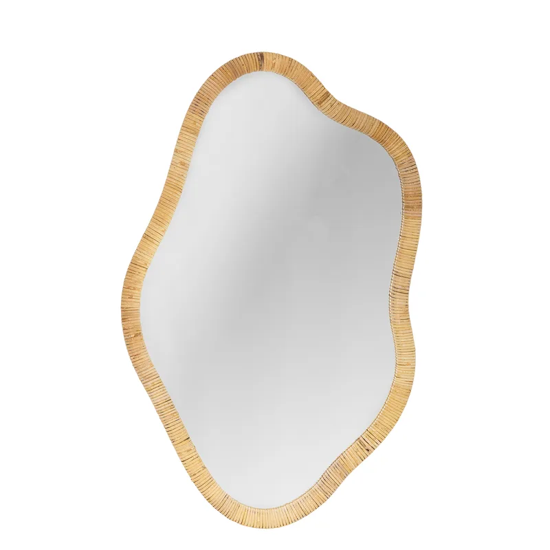 Ashlie Wandspiegel, organisch – Spiegelglas und natürliches Rattan (80x50) für Wohnzimmer de Bloomingville – photo du produit
