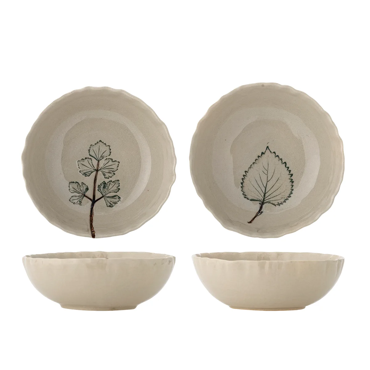Aubrin Skål, Natur, Stentøj, D15,5xH5 cm, Set of 2 von Bloomingville – Produktfoto