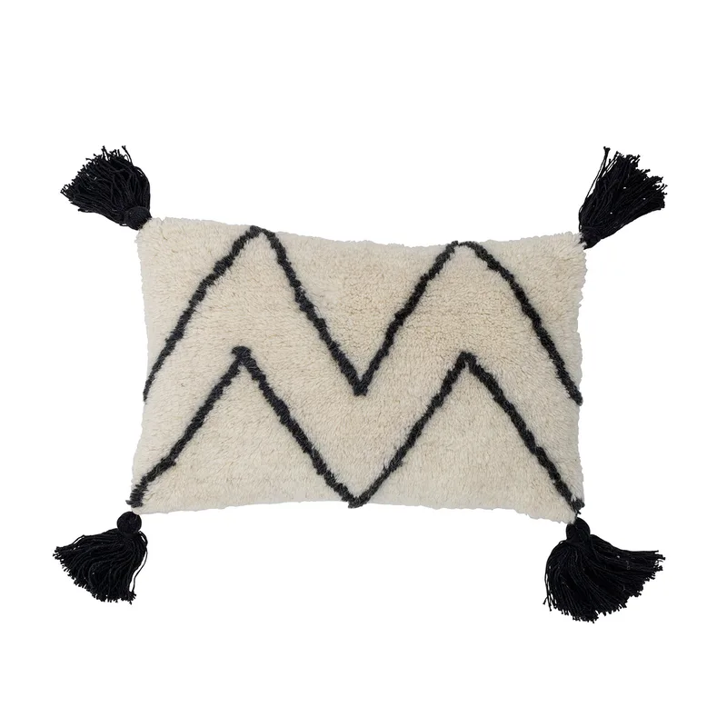 Ayn Kissen, Weiß, Baumwolle B: 25cm, L: 40cm, für Wohnzimmer, Baumwolle, Weiß van Bloomingville – productfoto