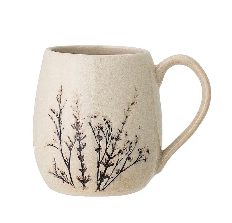Becher Bloomingville Bea Becher Natur Steingut 400 ml, Steingut de Bloomingville en Beige – photo du produit
