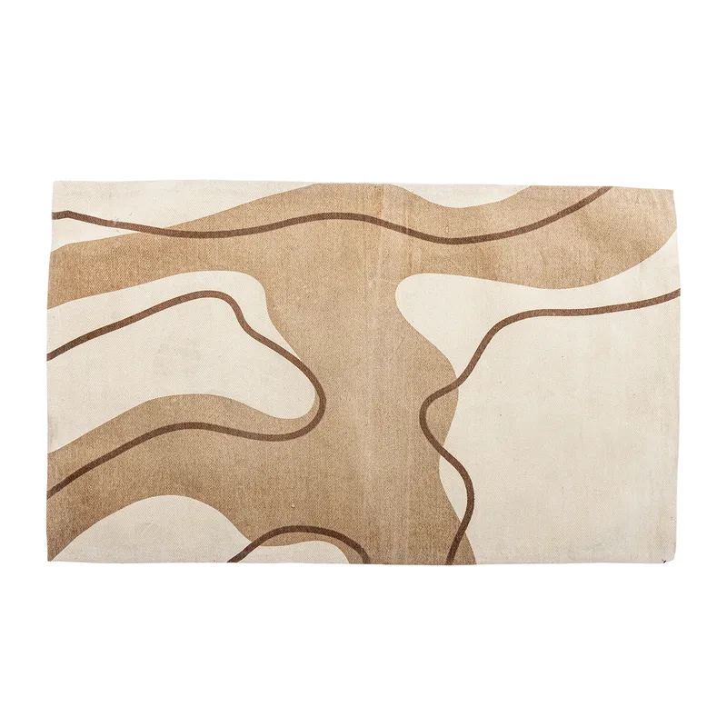 Beige und braune Baumwoll-Teppich, rechteckig, 150x90 cm von Bloomingville van Bloomingville – productfoto