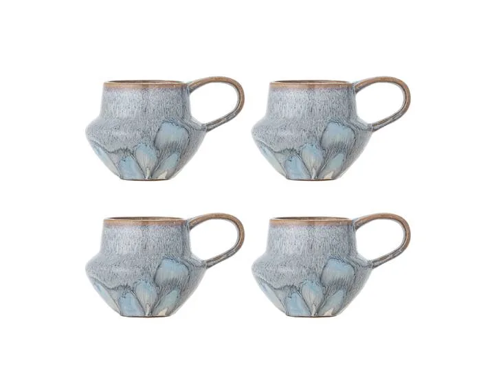 Bessie mokken blauw set van 4 stuks - 82072477 de Bloomingville – photo du produit