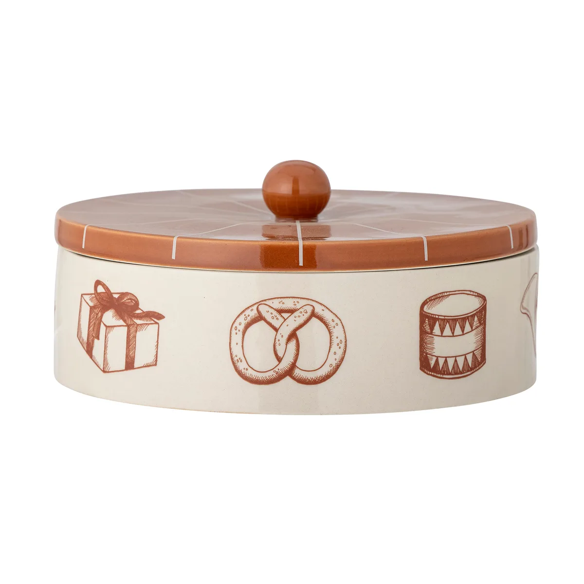 Beth Krukke m/låg, Brun, Stentøj, D23xH11 cm fra Bloomingville – produktbillede