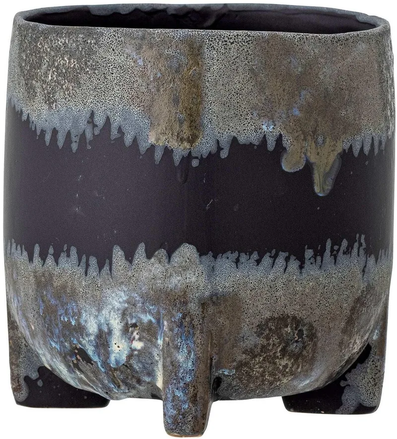 Bloempot aardewerk zwart Nasru 16cm de Bloomingville en [gid://shopify/Metaobject/303110226255] – photo du produit