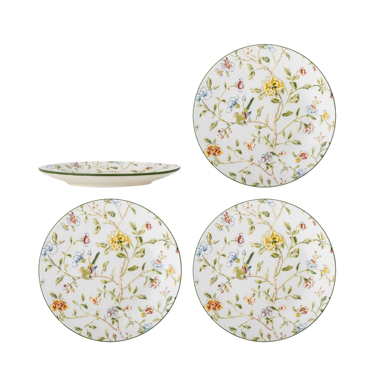 Bloomie Tallerken, B20,5xH2,5 cm, 4 stk, Multifarvet fra Bloomingville – produktbillede
